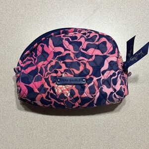 Vera Bradley Pink and Navy Cosmetic Bag